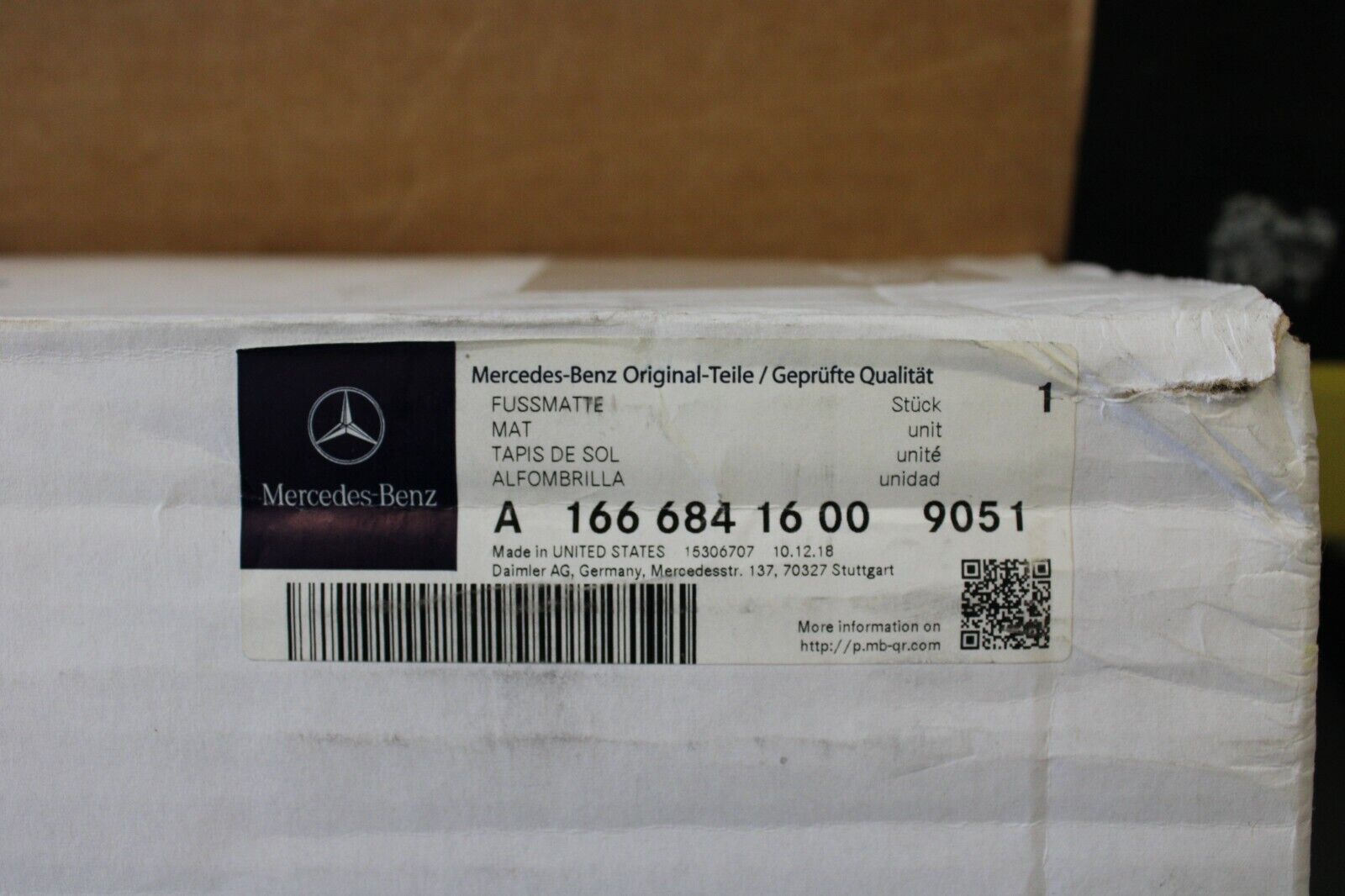 Mercedes-Benz GL350 GLS350 GLS550 OEM Rear 3rd Seat Row Floor Liner Mat Tray – Image 11