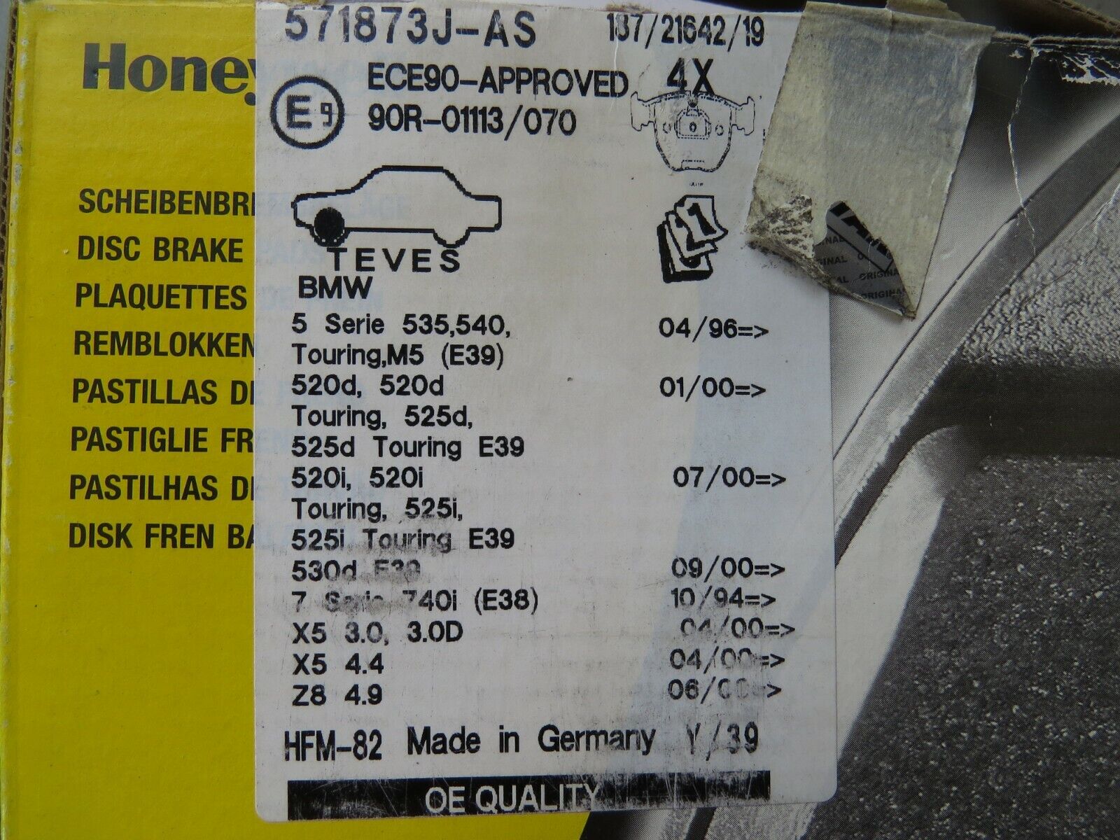 BMW 530 540 740 X5 1995-2001 2002 2003 2004 2005 2006 OEM Brake Pads Set Front - Image 10