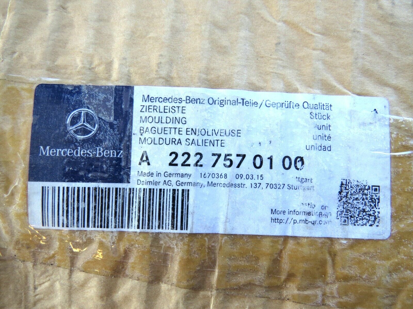Mercedes S550 2015 OEM Trunk Molding 2227570100 - Image 10