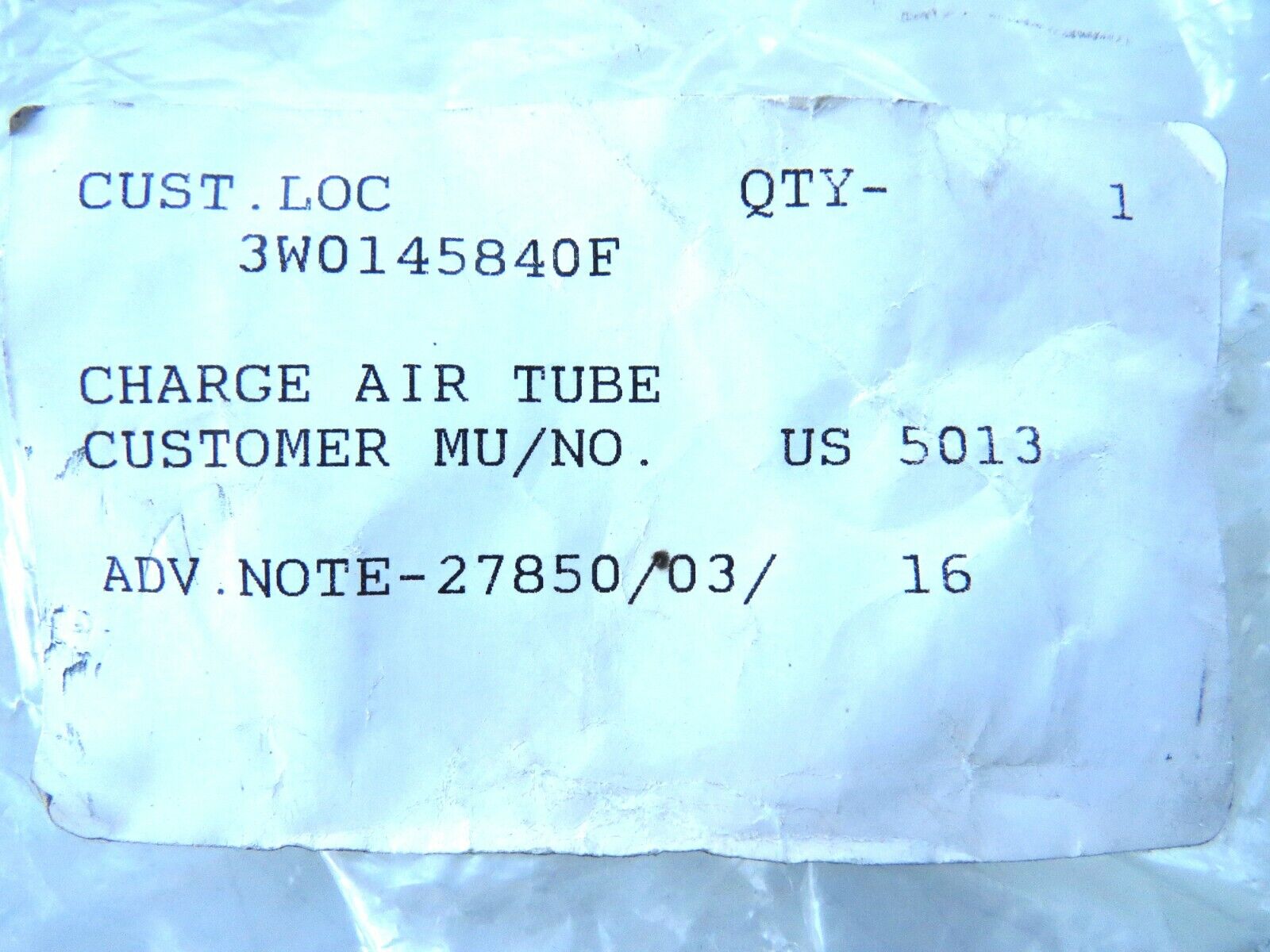 Bentley Continental GT GTC 2003-2018 OEM NEW Turbo Charge Air Pipe Tube RH Lower - Image 9
