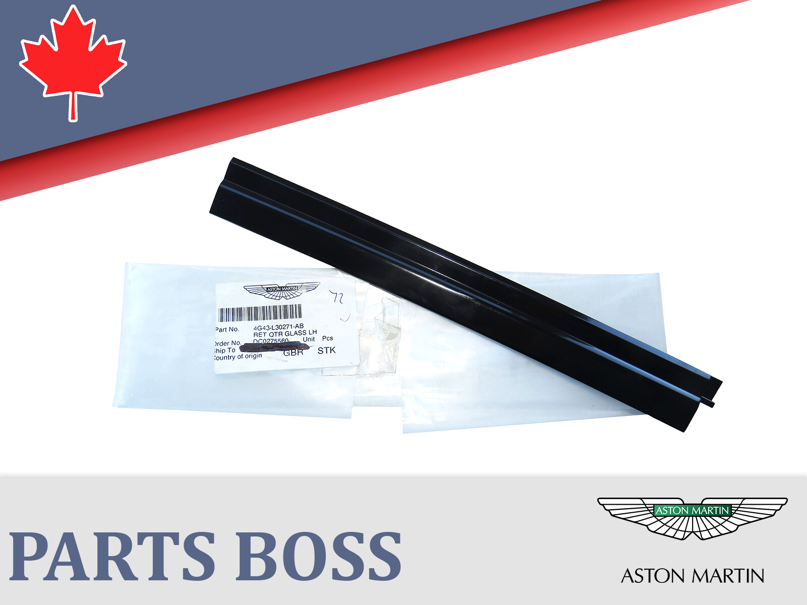Aston Martin DB9 DBS Virage 2005-2012 OEM NEW Quarter Window Glass Trim Left