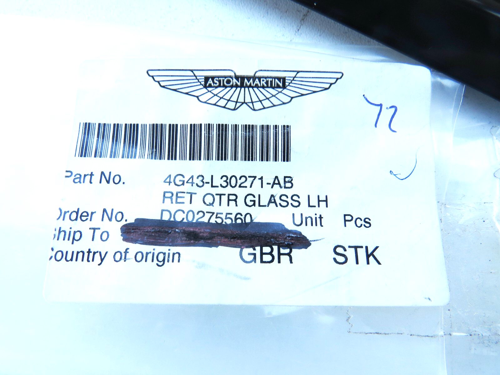 Aston Martin DB9 DBS Virage 2005-2012 OEM NEW Quarter Window Glass Trim Left – Image 6