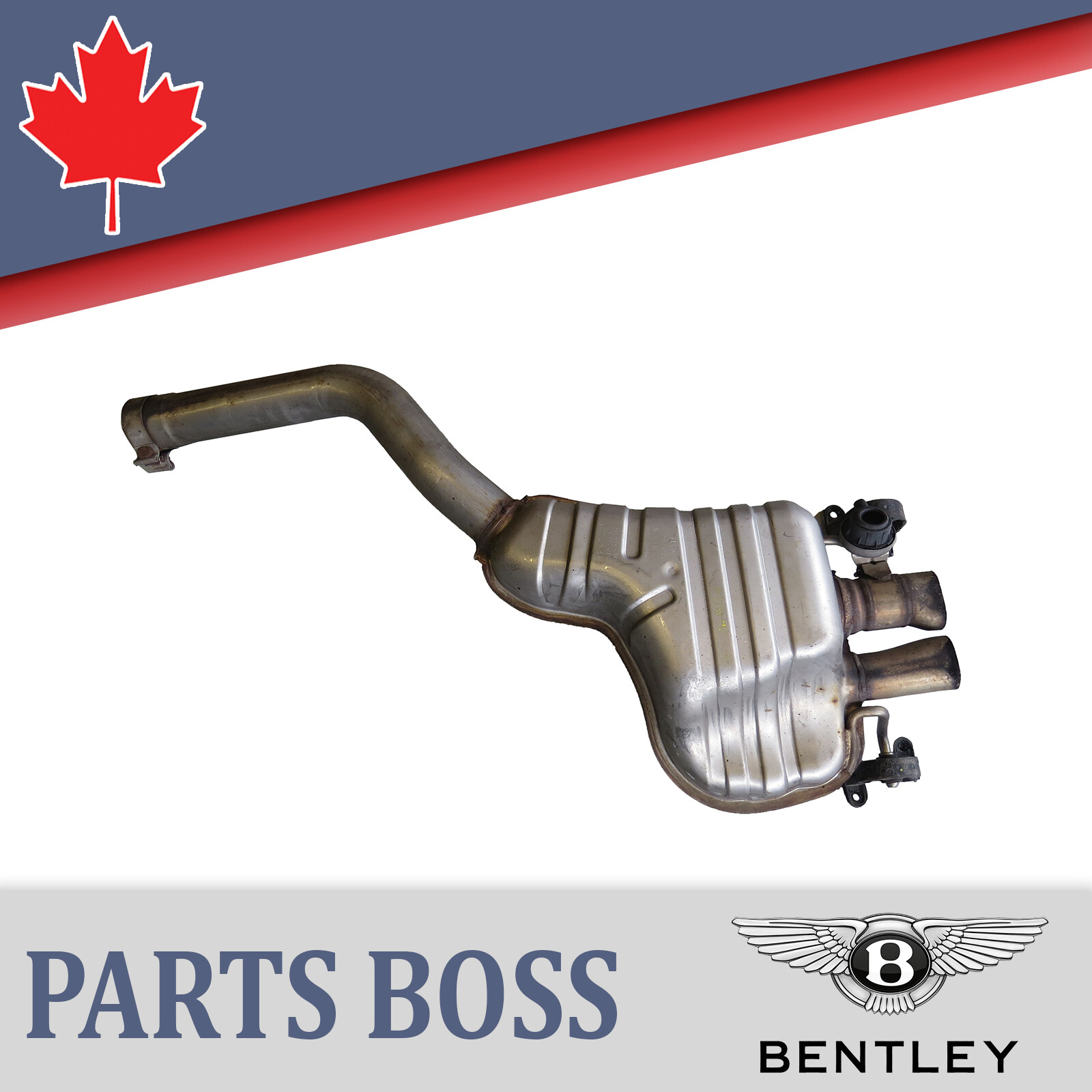 Bentley Continental 2011-2022 OEM Exhaust Muffler w/Exhaust Flap Rear Right
