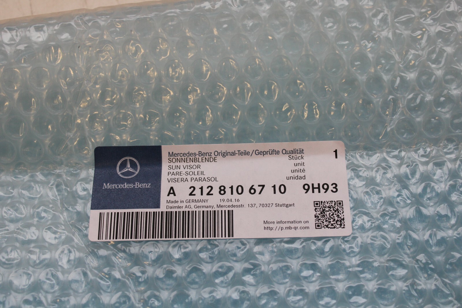 Mercedes W212 W218 E200 E300 CLS 2012 2013 2014 2015 2016 2017 OEM Sun Visor LH – Image 10