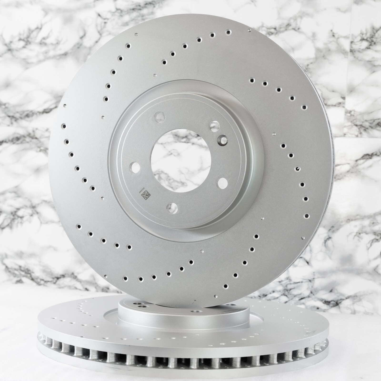 Mercedes G63 AMG Front Brake Disc Rotor Set Cross Drilled OEM 2019-2024 Genuine - Image 2