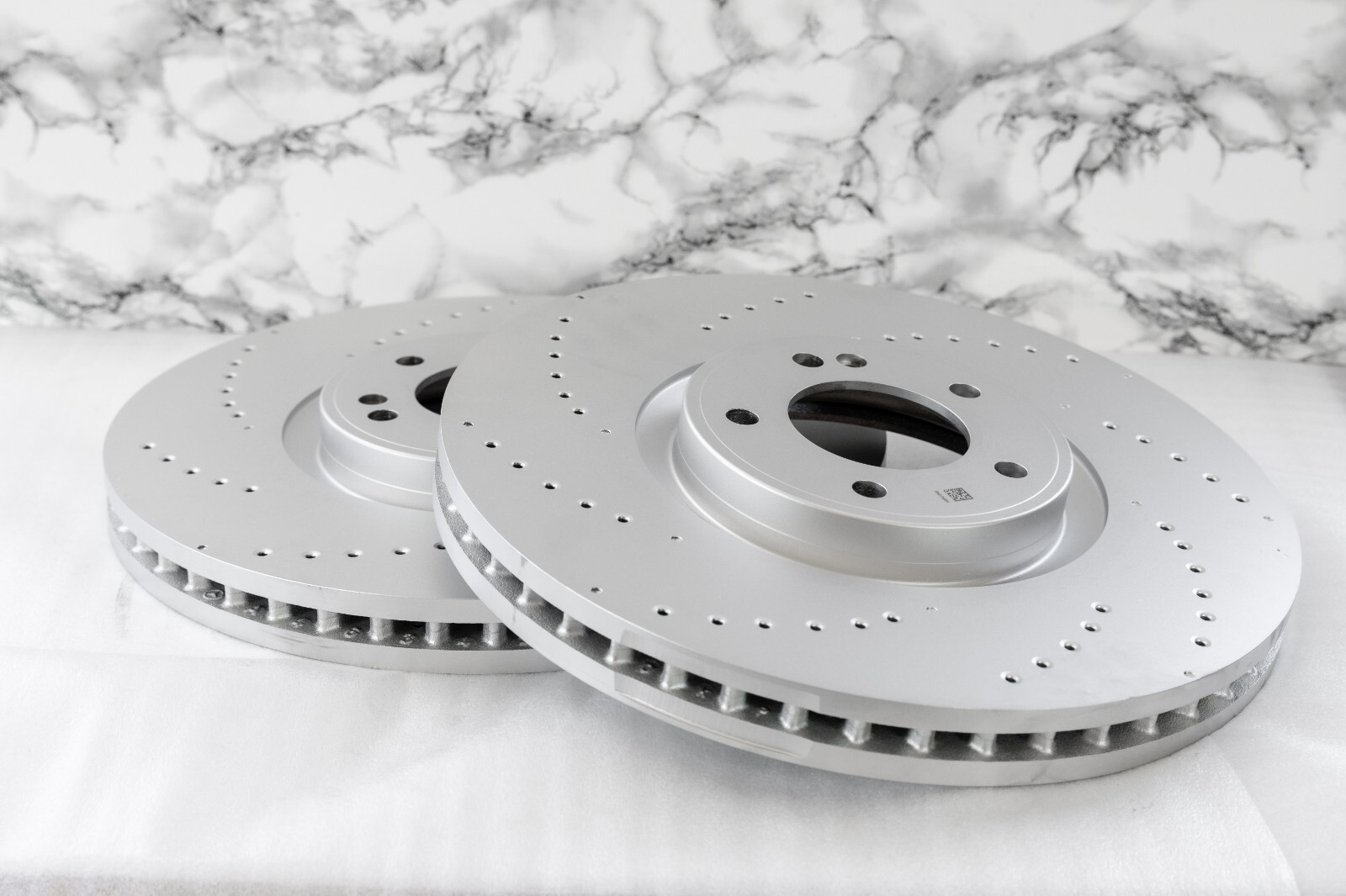 Mercedes G63 AMG Front Brake Disc Rotor Set Cross Drilled OEM 2019-2024 Genuine - Image 5