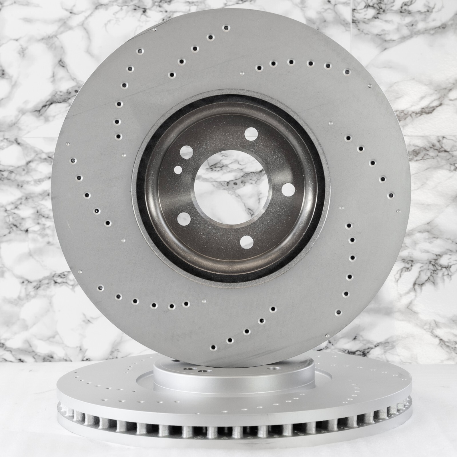 Mercedes G63 AMG Front Brake Disc Rotor Set Cross Drilled OEM 2019-2024 Genuine - Image 9
