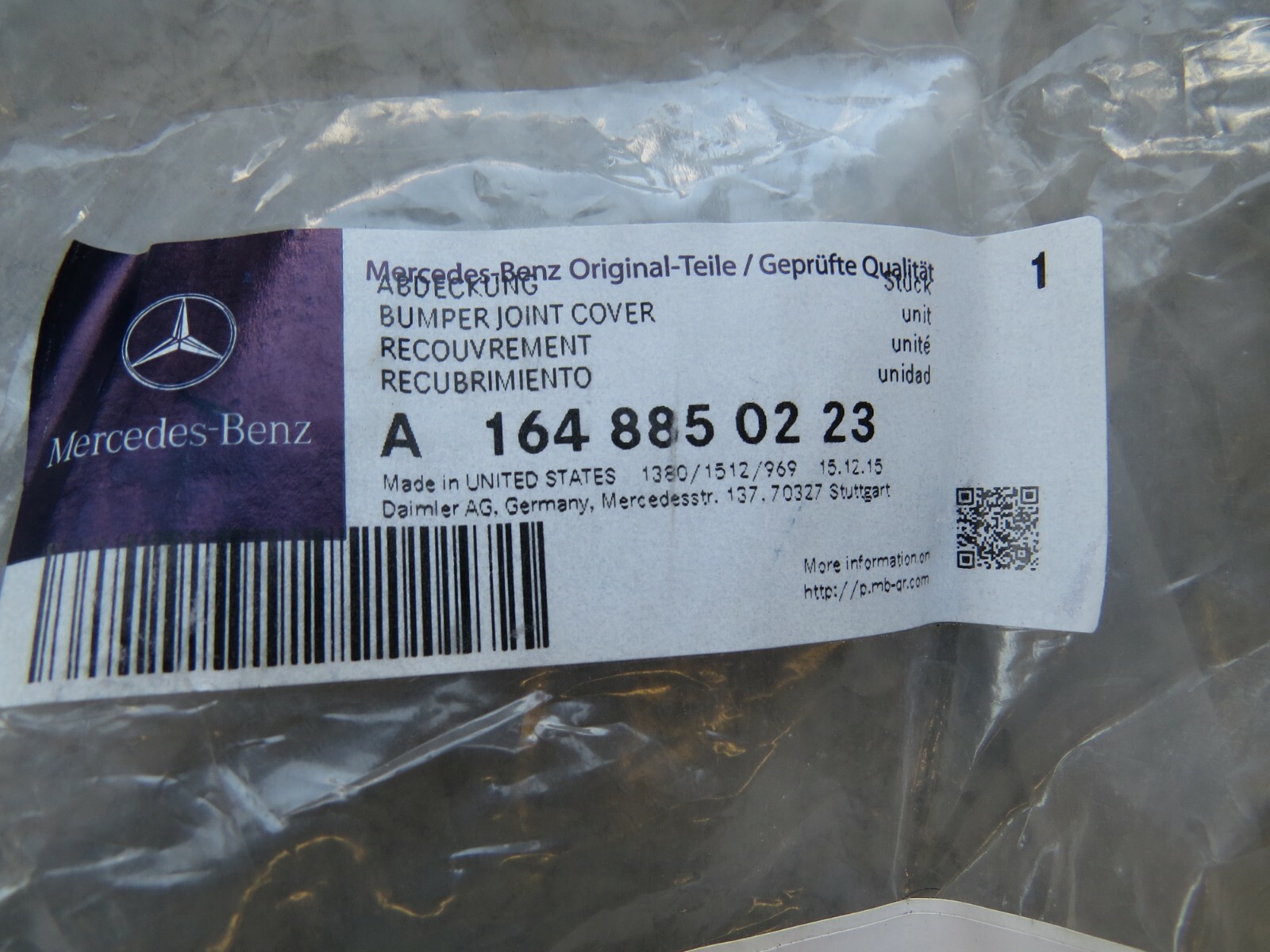 Mercedes-Benz 2006-2008 OEM NEW Front Bumper Lower Grille 1648850223 – Image 9