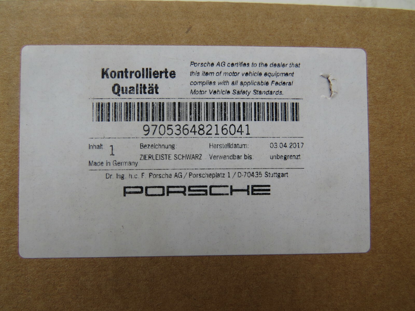 Porsche Panamera 2010-2016 OEM Rear Right Upper Door Molding Trim Piece - Image 10