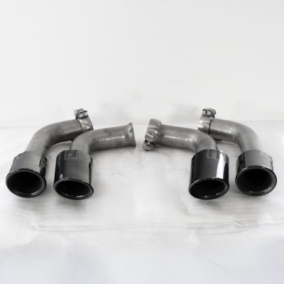 Porsche Cayenne GTS Turbo S Sport Exhaust Muffler Tips Black 2015-2018 OEM Set