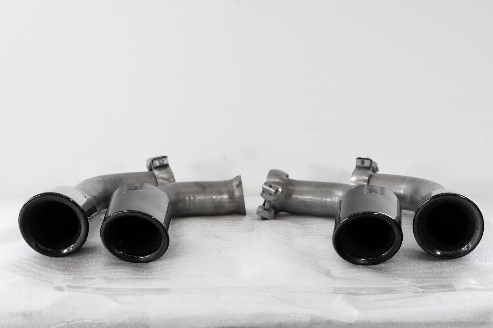 Porsche Cayenne GTS Turbo S Sport Exhaust Muffler Tips Black 2015-2018 OEM Set – Image 2