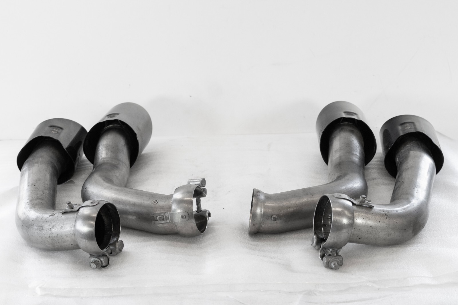 Porsche Cayenne GTS Turbo S Sport Exhaust Muffler Tips Black 2015-2018 OEM Set – Image 9