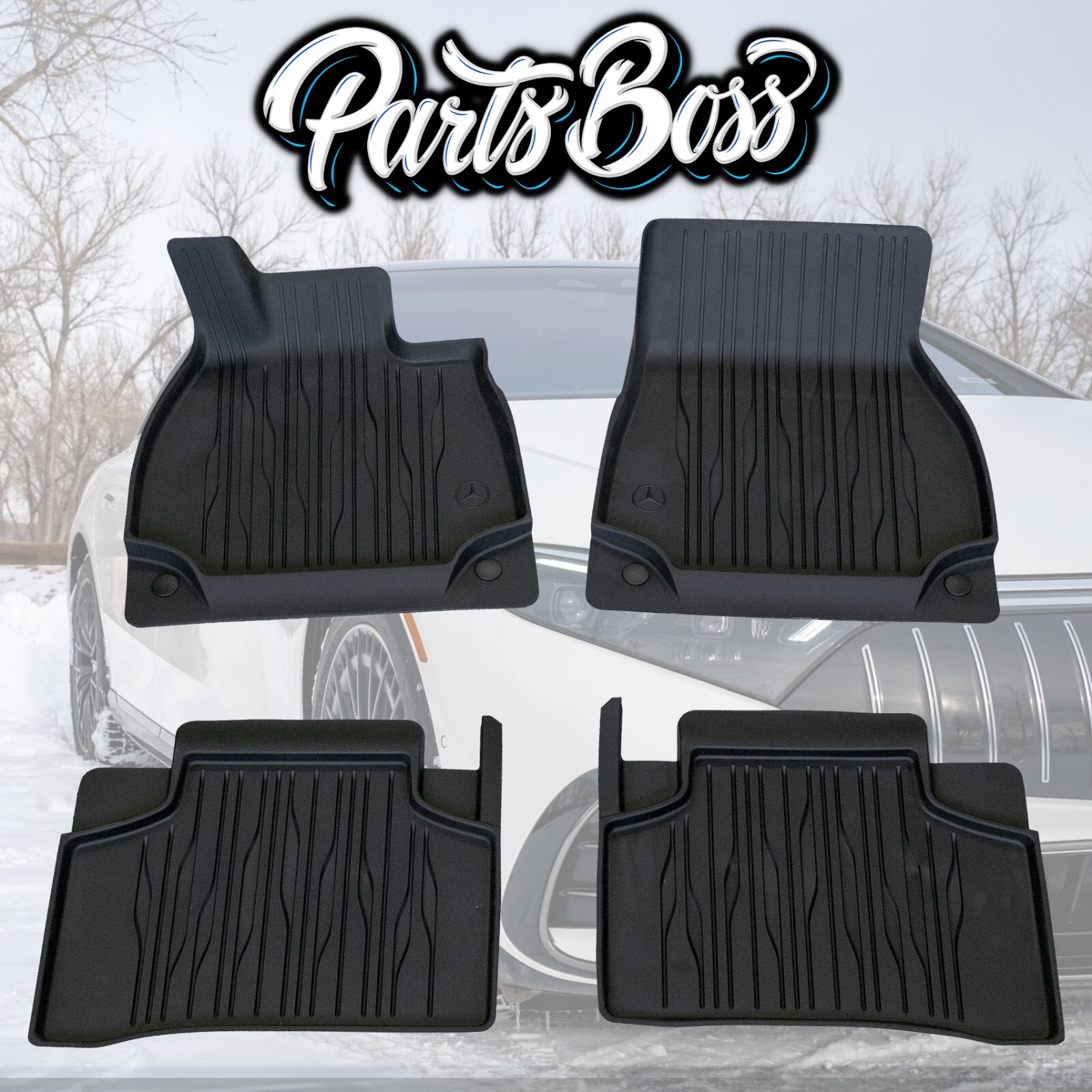 Mercedes EQS450 EQS580 Sedan Winter Rubber Floor Mat Set OEM 2023 2024 2025 V297