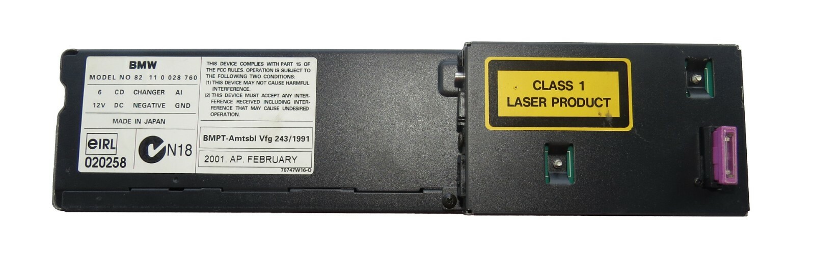 BMW 3 5 Series X3 X5 1990-2008 OEM Trunk CD Changer 6-Disc w/o CD Magazine - Image 9