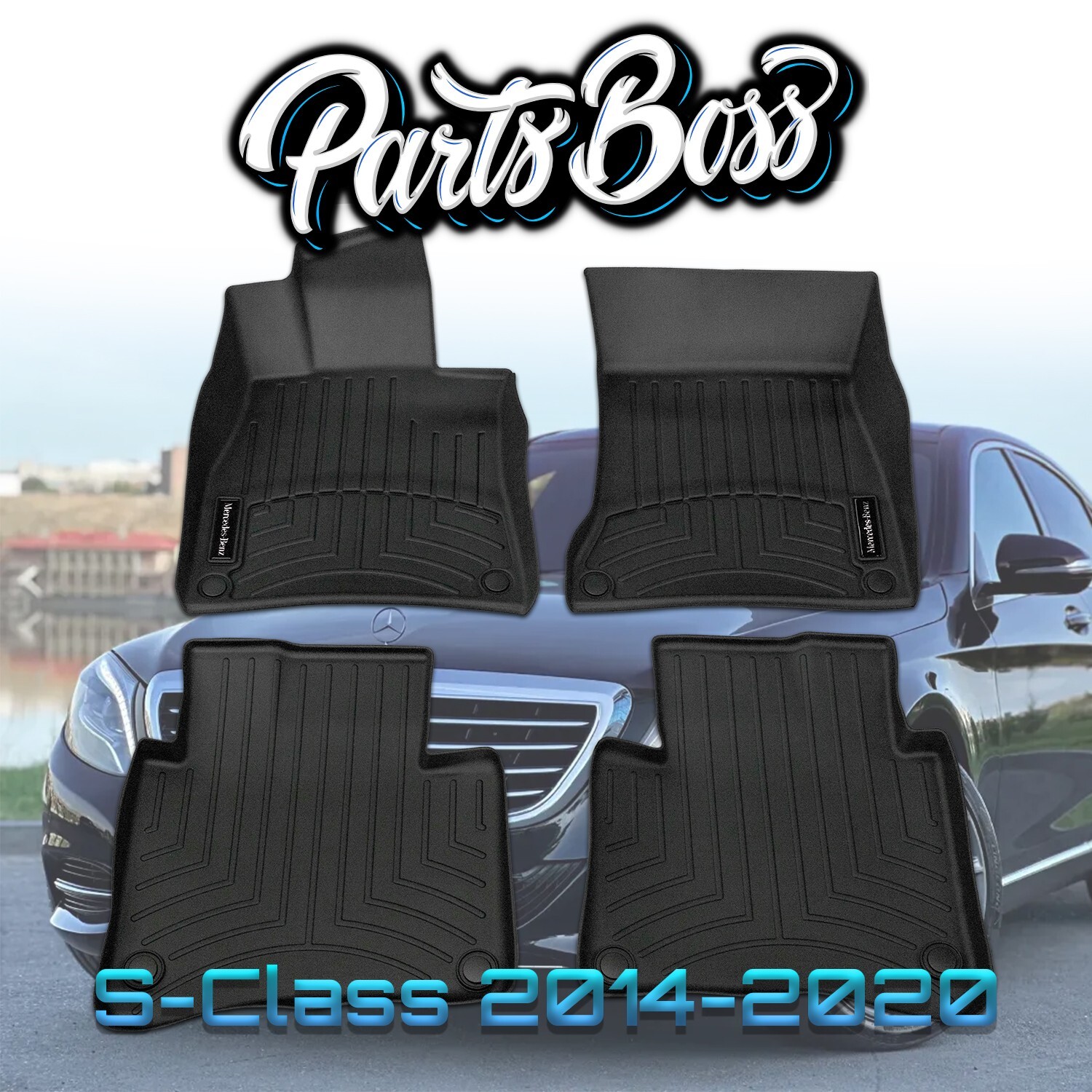 Mercedes S550 S560 S63 AMG 2014-2020 AMG OEM All Season Floor Mat Tray set W222