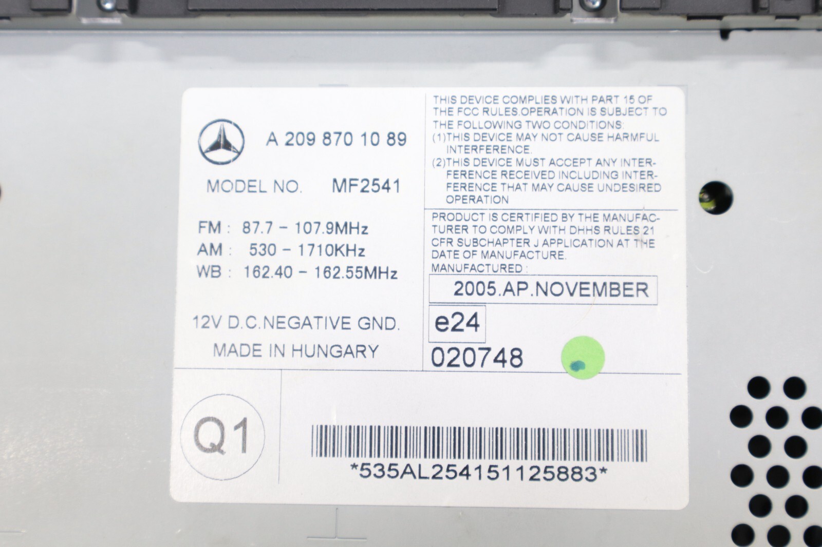 Mercedes CLK320 CLK350 CLK500 2005-2009 OEM Car Radio Stereo CD Player - Image 16