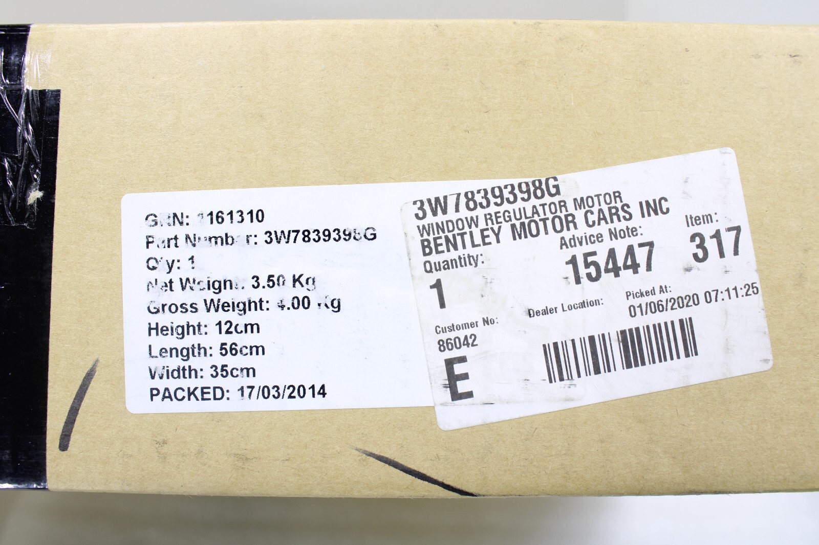 Bentley Continental GTC Supersports 2011-2017 OEM NEW Window Regulator w/Motor - Image 17