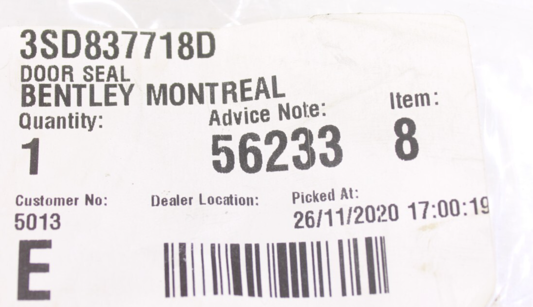Bentley Continental 2019-2026 OEM NEW Door Seal Right (Passenger Side) - Image 11