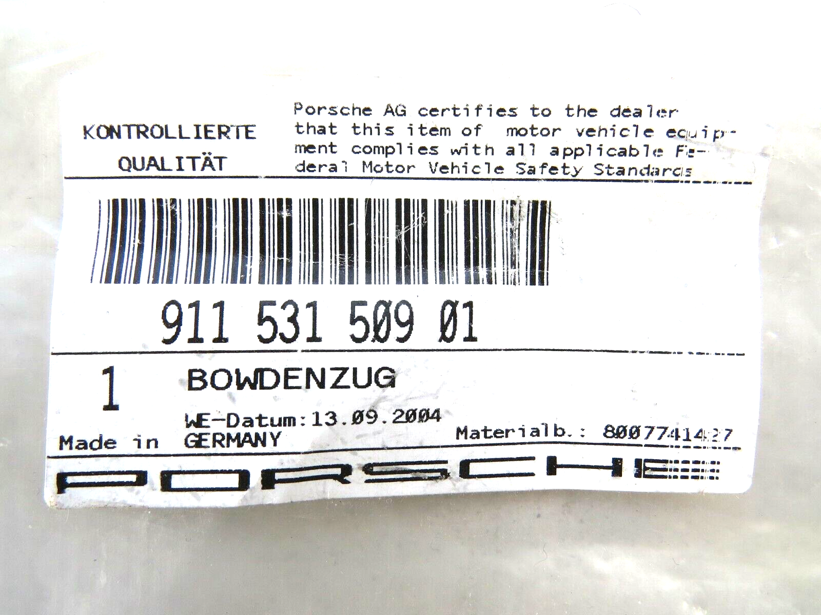 Porsche 911 964 1984-1994 OEM NEW Door Release Bowden Cable Left or Right – Image 12