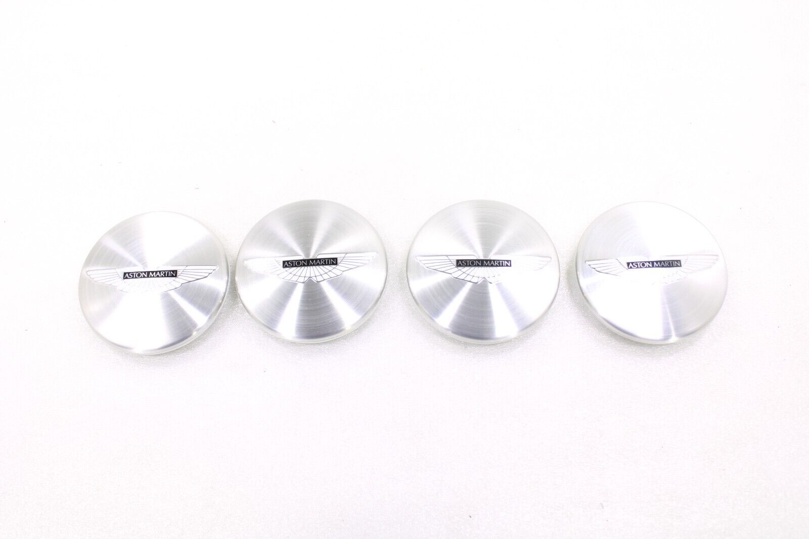 Aston Martin OEM New Wheel Center Cap Brushed Silver Set of 4 Black Insert