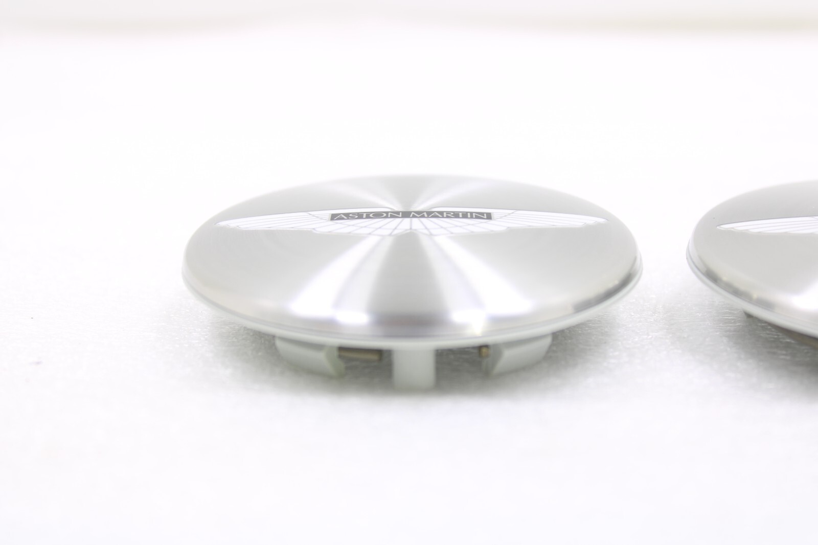 Aston Martin OEM New Wheel Center Cap Brushed Silver Set of 4 Black Insert – Image 7