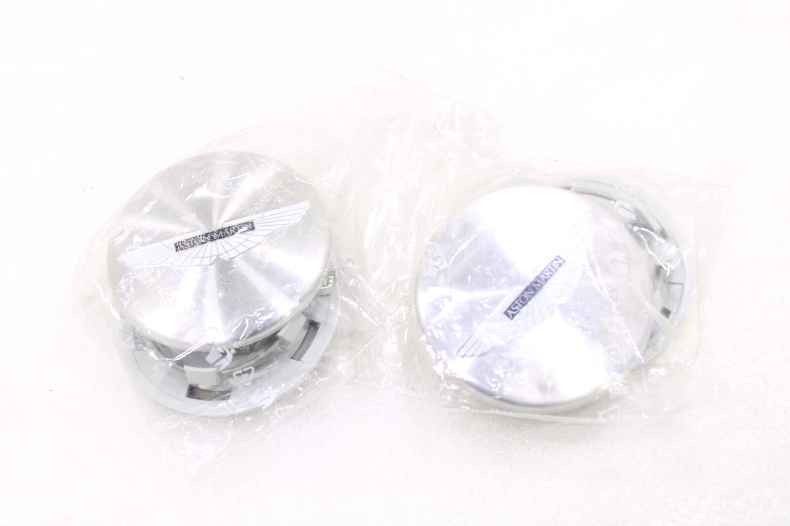 Aston Martin OEM New Wheel Center Cap Brushed Silver Set of 4 Black Insert – Image 13