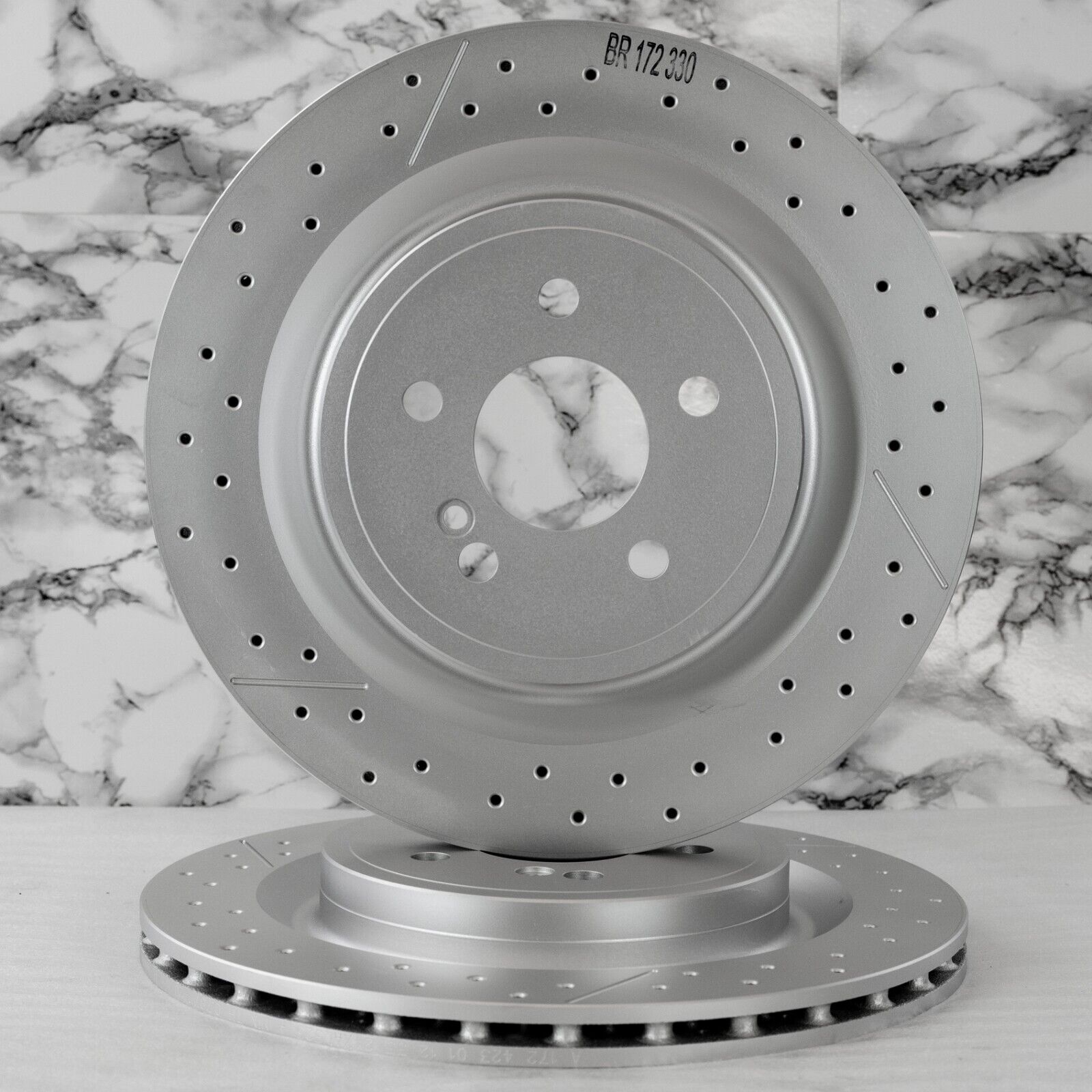 Mercedes CLA45 GLA45 SLC43 SLK55 Rear Brake Disc Rotor & Pad set OEM 2014-2020 – Image 7