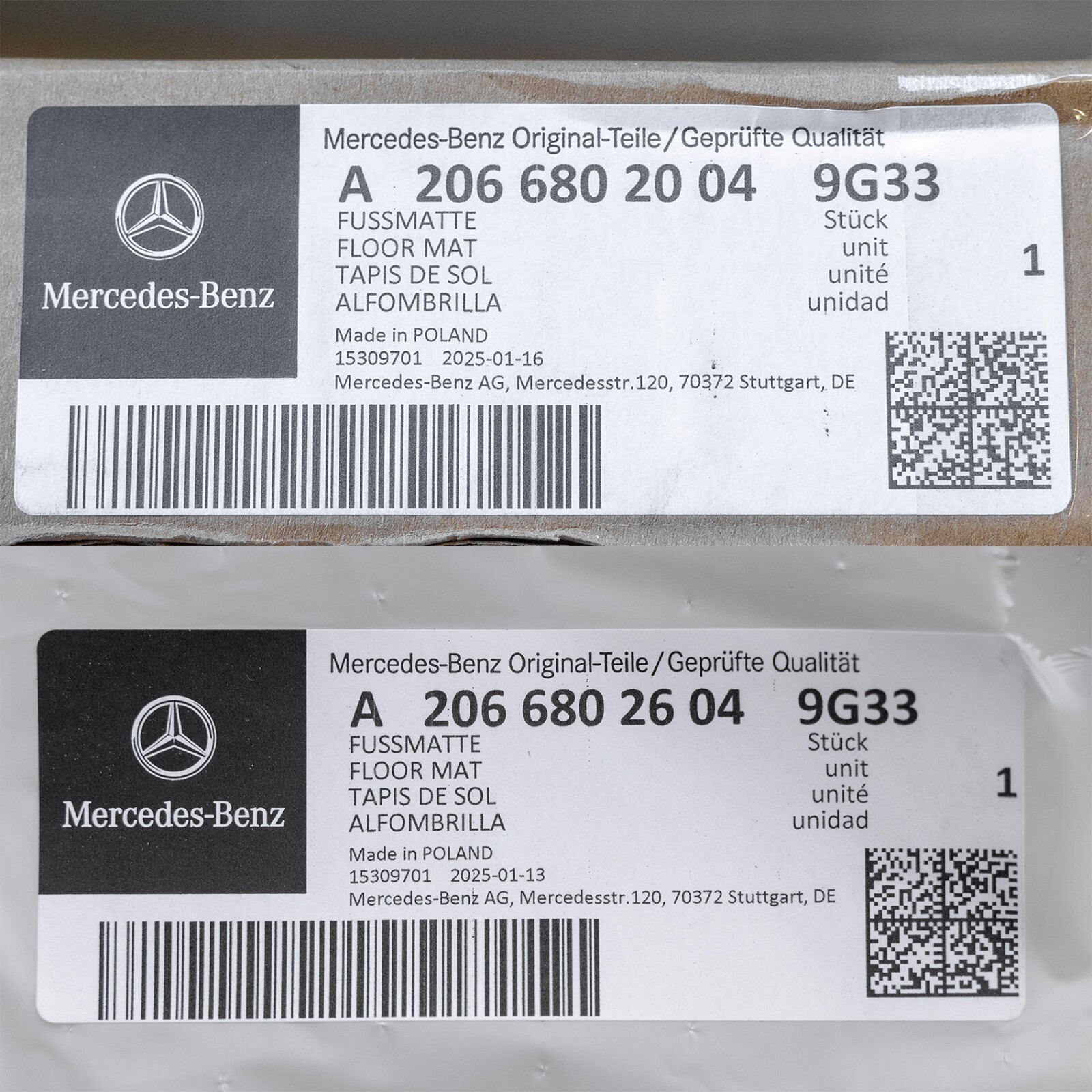 Mercedes C300 C43 C63 AMG Winter Rubber Floor mat set OEM 2023 2024 W206 Genuine - Image 20