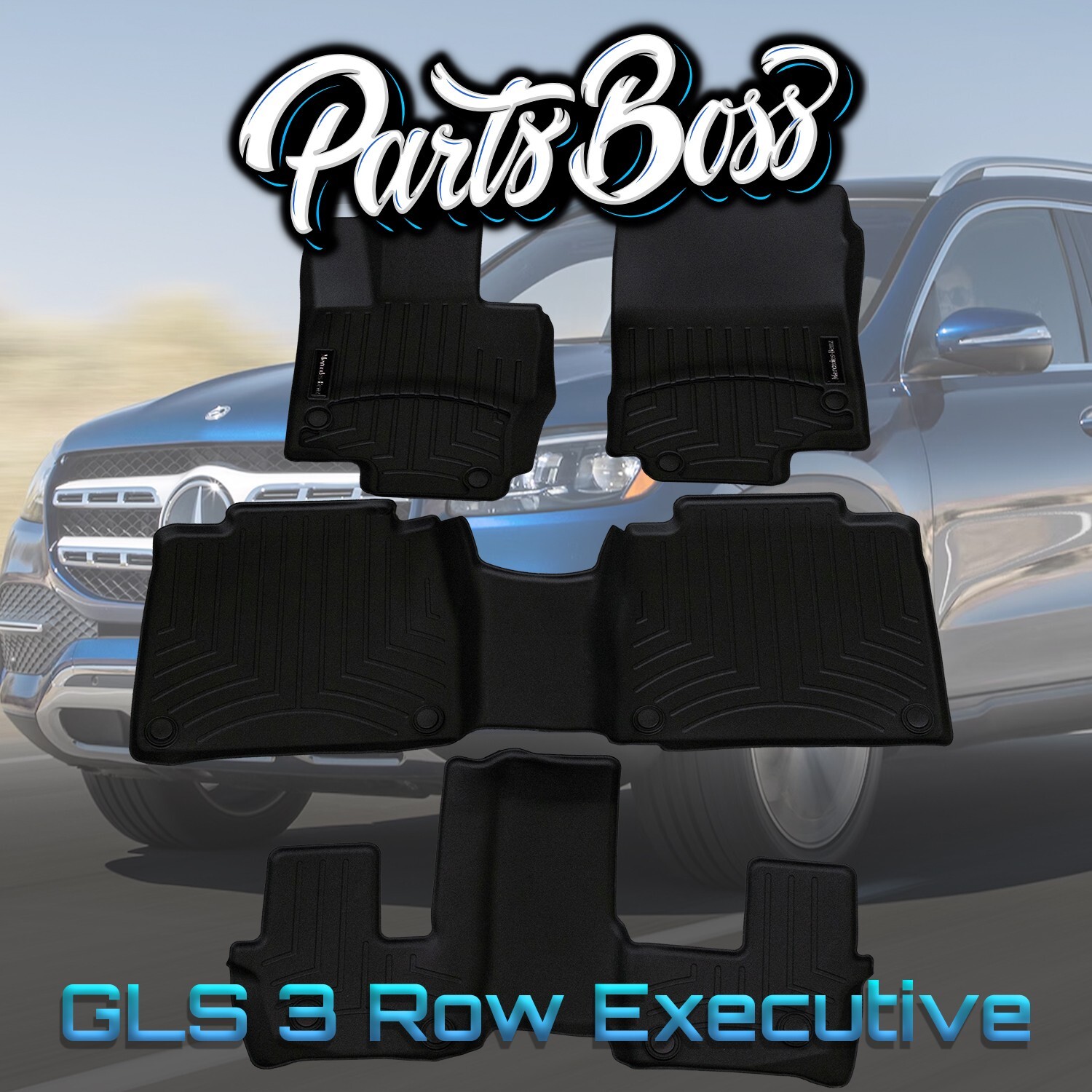 Mercedes GLS580 GLS63 GLS600 All Season Floor Mat Trays 3 rows OEM Executive