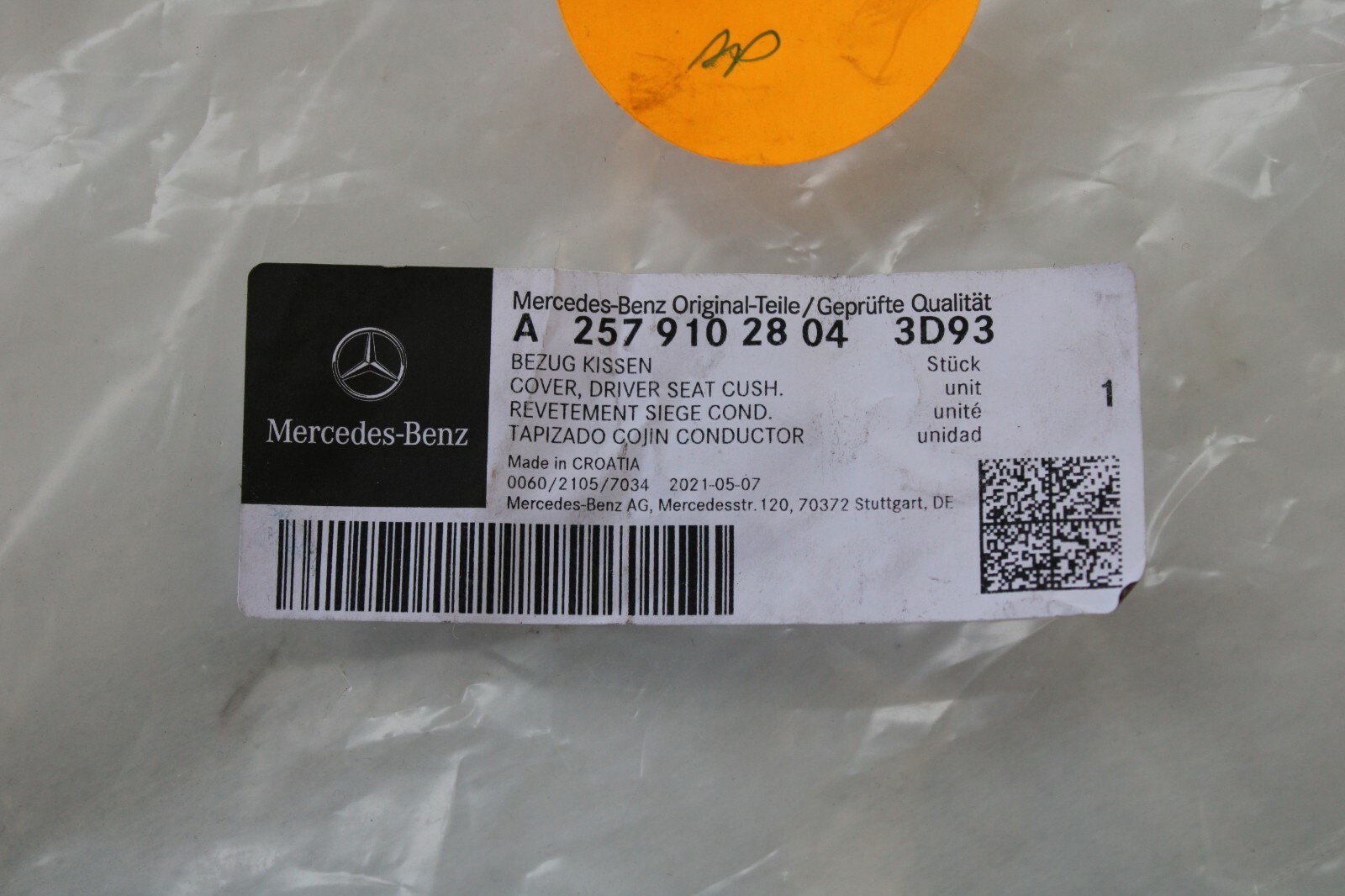 Mercedes-Benz CLS53 2019 OEM Driver Seat Cushion Cover 25791028043D93 – Image 11