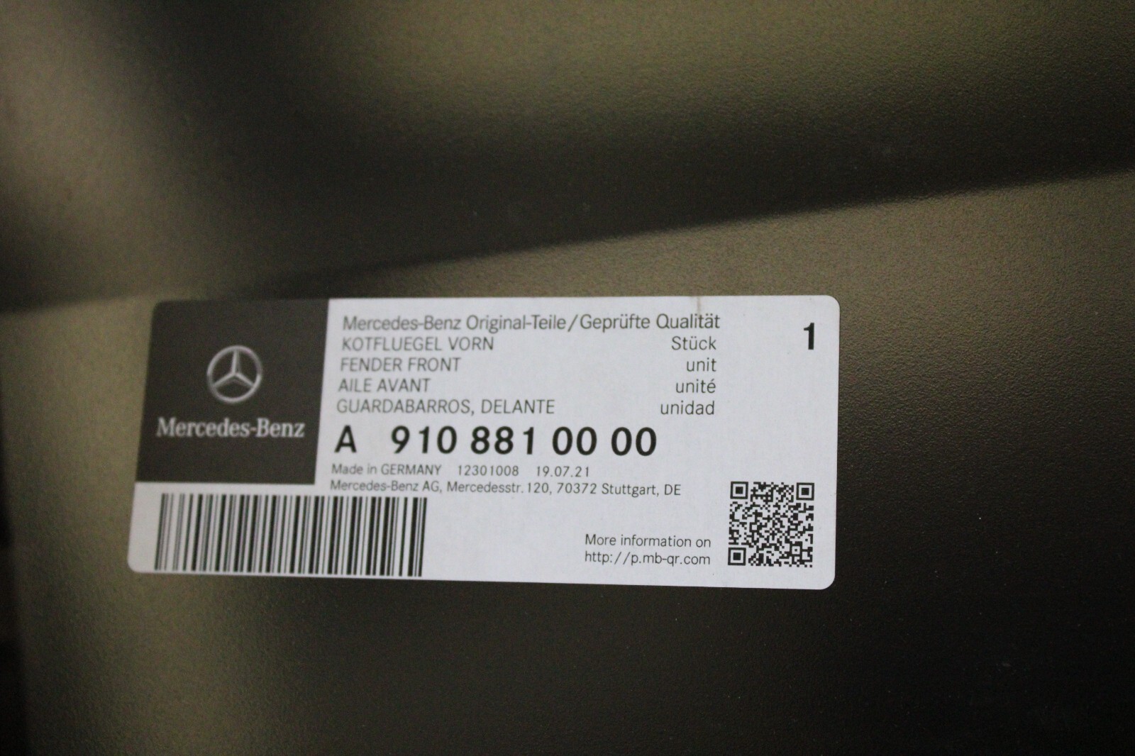 Mercedes Sprinter 2019-2023 OEM NEW Fender Front Left (Driver Side) - Image 8