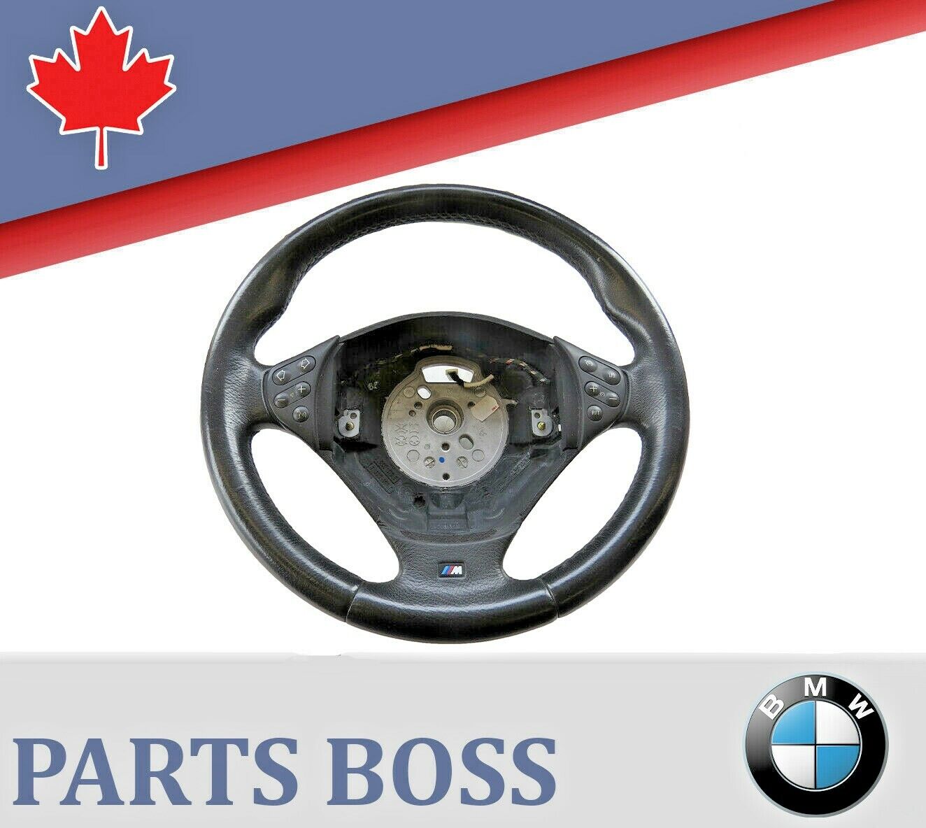 BMW 2000-2001 OEM Steering Wheel Black Leather