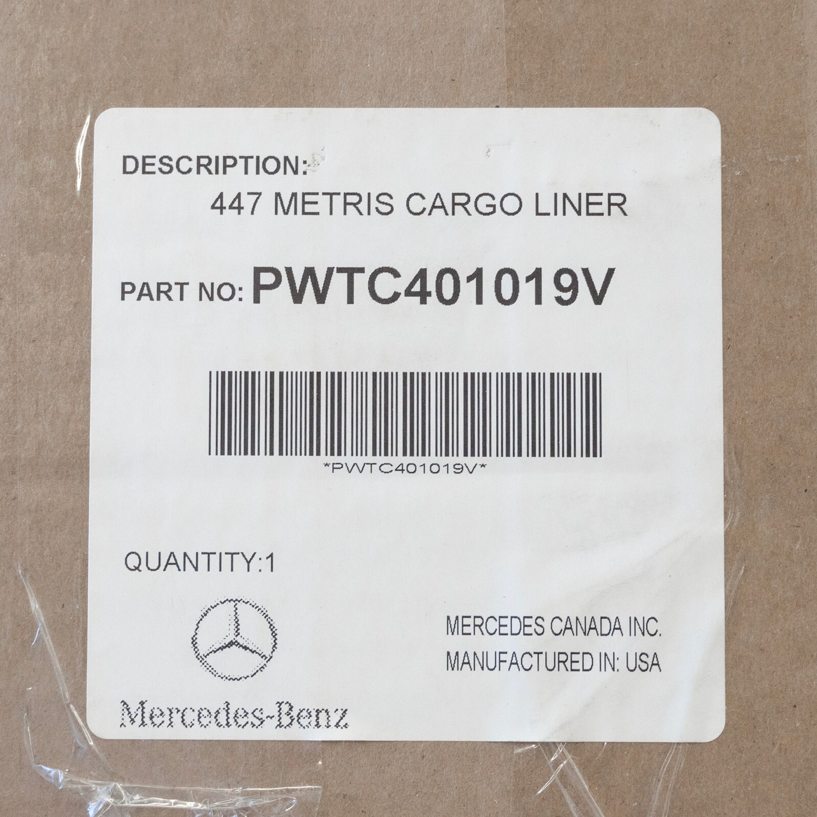 Mercedes Metris Winter Rubber Trunk Cargo mat OEM 2017-2025 - Image 7