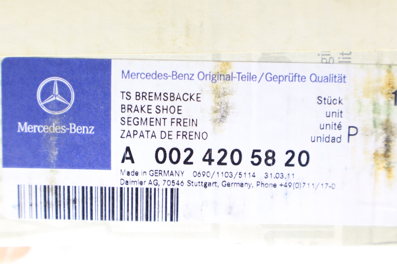 Mercedes Dodge Freightliner 2002-2016 OEM NEW Parking Brake Shoe Set - Image 10