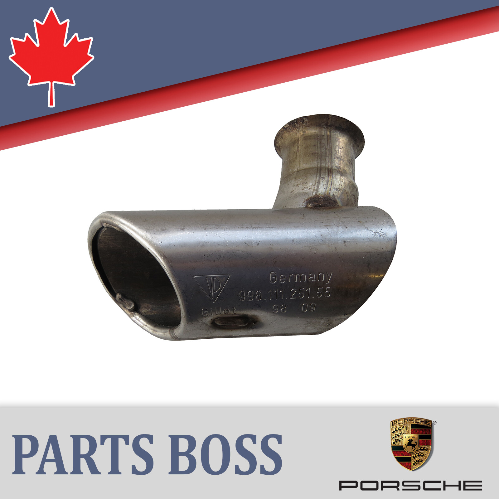 Porsche 911 996 1999-2001 OEM Right Side Exhaust Tail Pipe