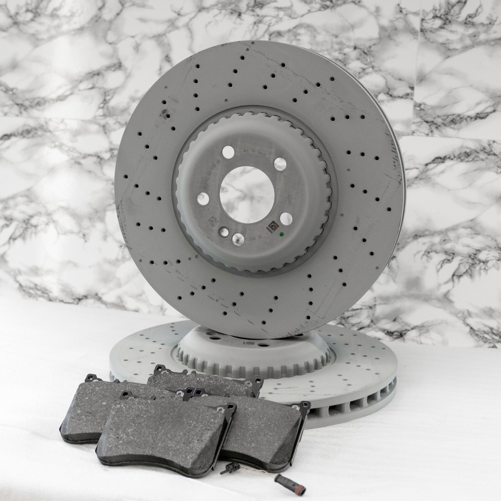 Mercedes S450 S550 S560 Brake disc & pad set FRONT OEM Genuine 2014-2020 - Image 2