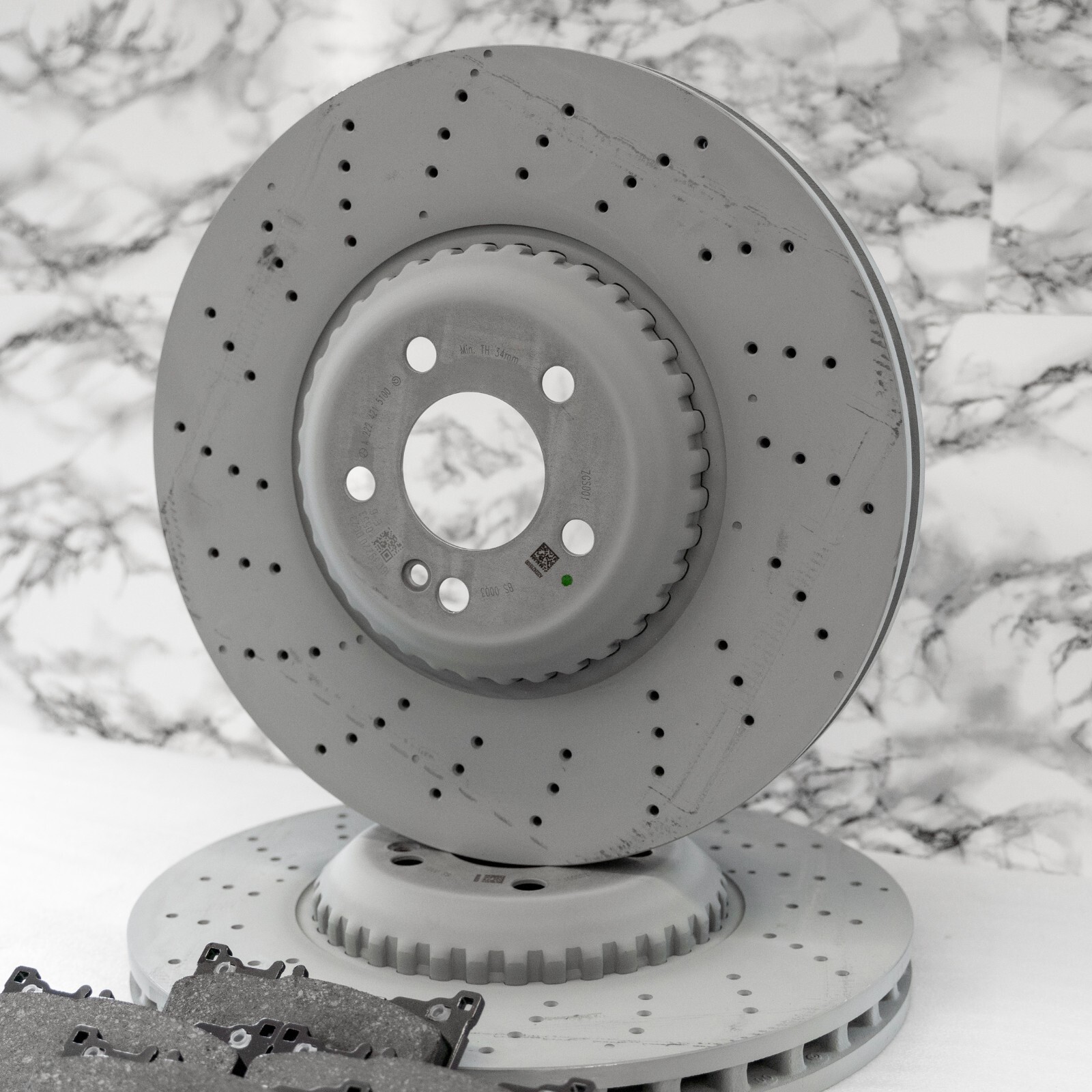 Mercedes S450 S550 S560 Brake disc & pad set FRONT OEM Genuine 2014-2020 - Image 5