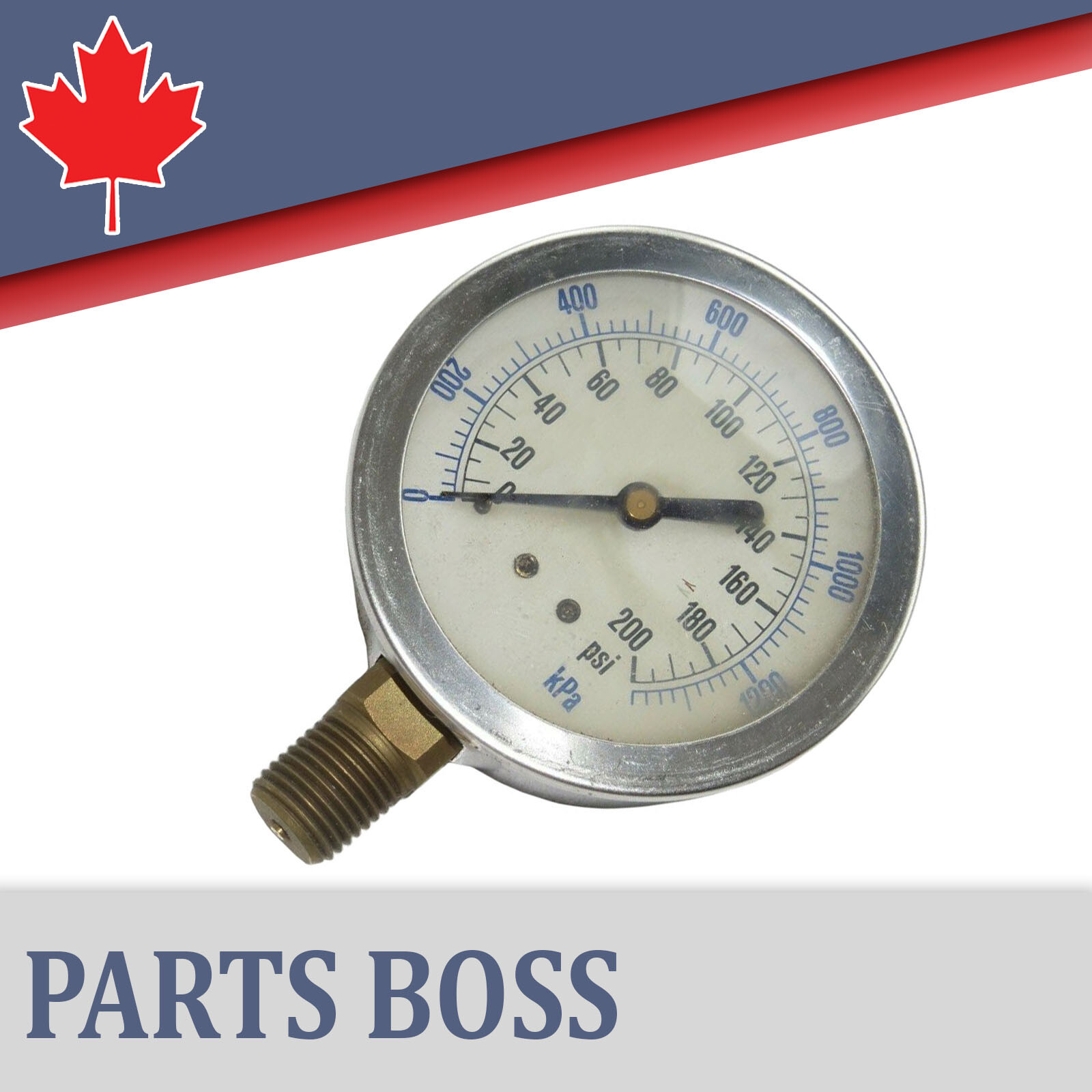 Winter Dual Scale Glycerin Filled Pressure Gauge 0-15 psi/kpa 2-1/2 in Dial