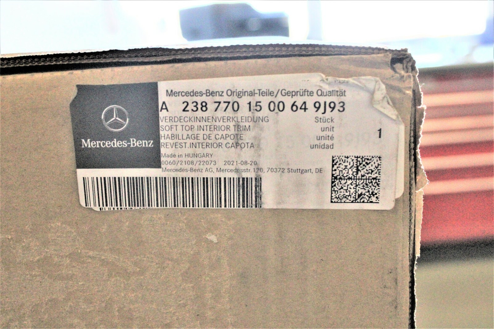 Mercedes E450 E53 E400 2018 2019 2020 OEM Convertible Soft Top Interior Trim - Image 11