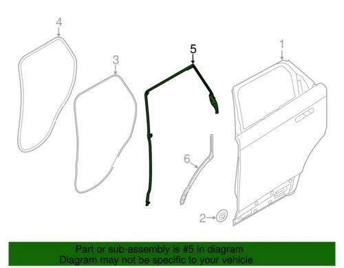 Range Rover Velar L560 2018-2023 OEM NEW Door Weatherstrip Seal Molding Rear RH - Image 2
