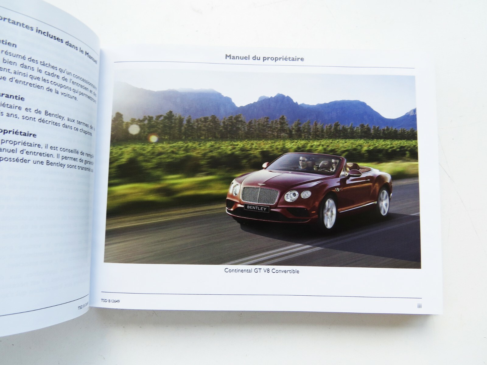 Bentley Continental GT Convertible OEM Owner's Manual in FRENCH - Image 3