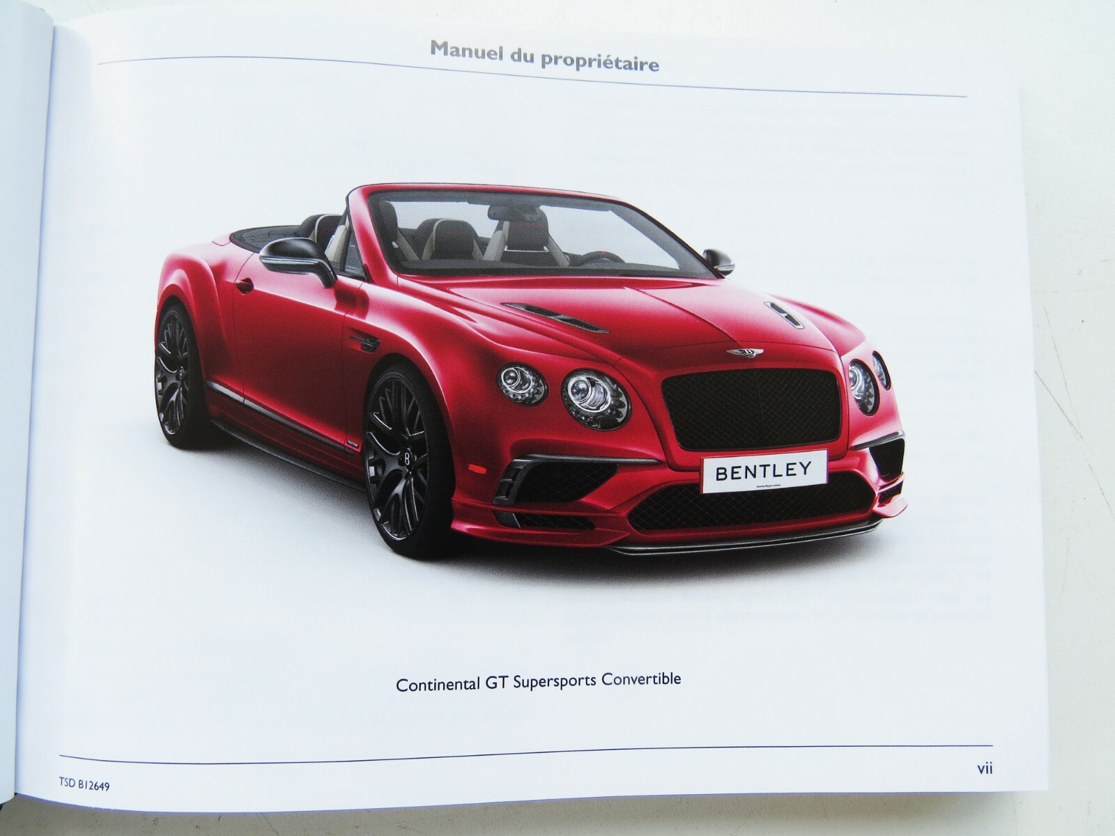 Bentley Continental GT Convertible OEM Owner's Manual in FRENCH - Image 7