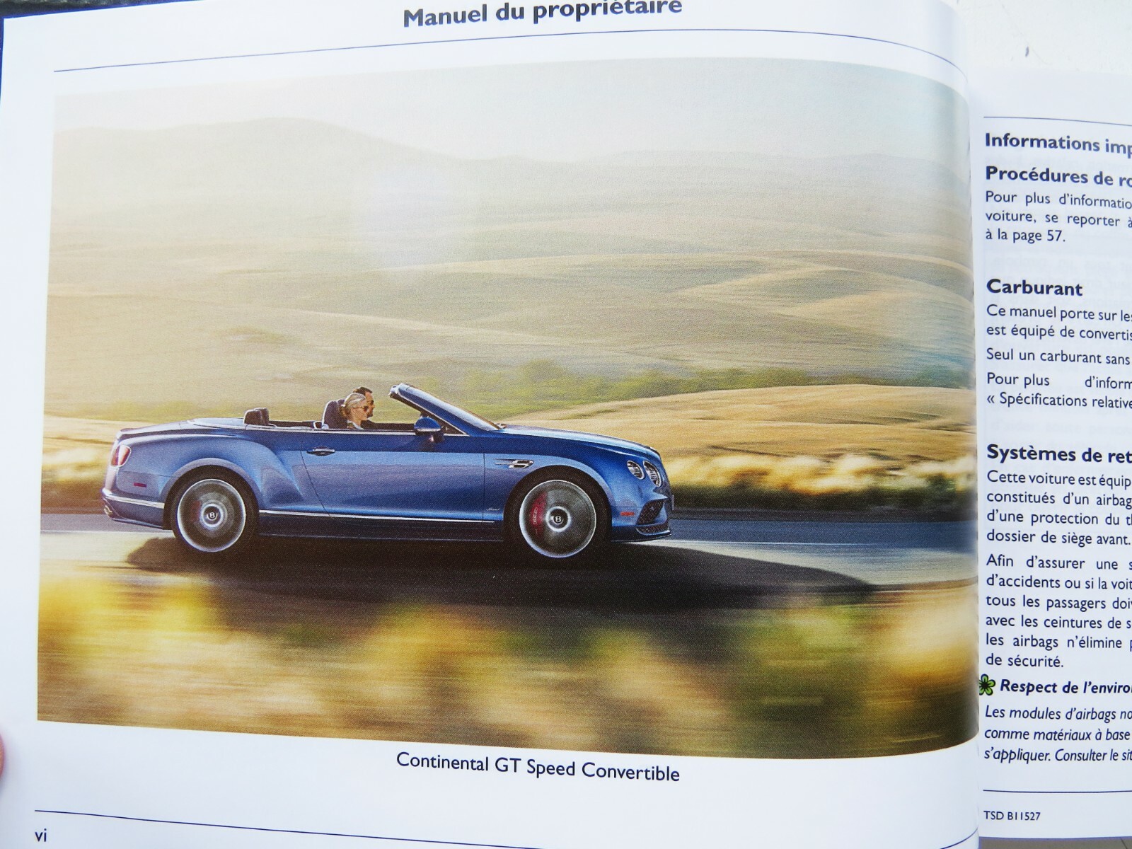 Bentley Continental GT Convertible OEM Owner's Manual in FRENCH - Image 11