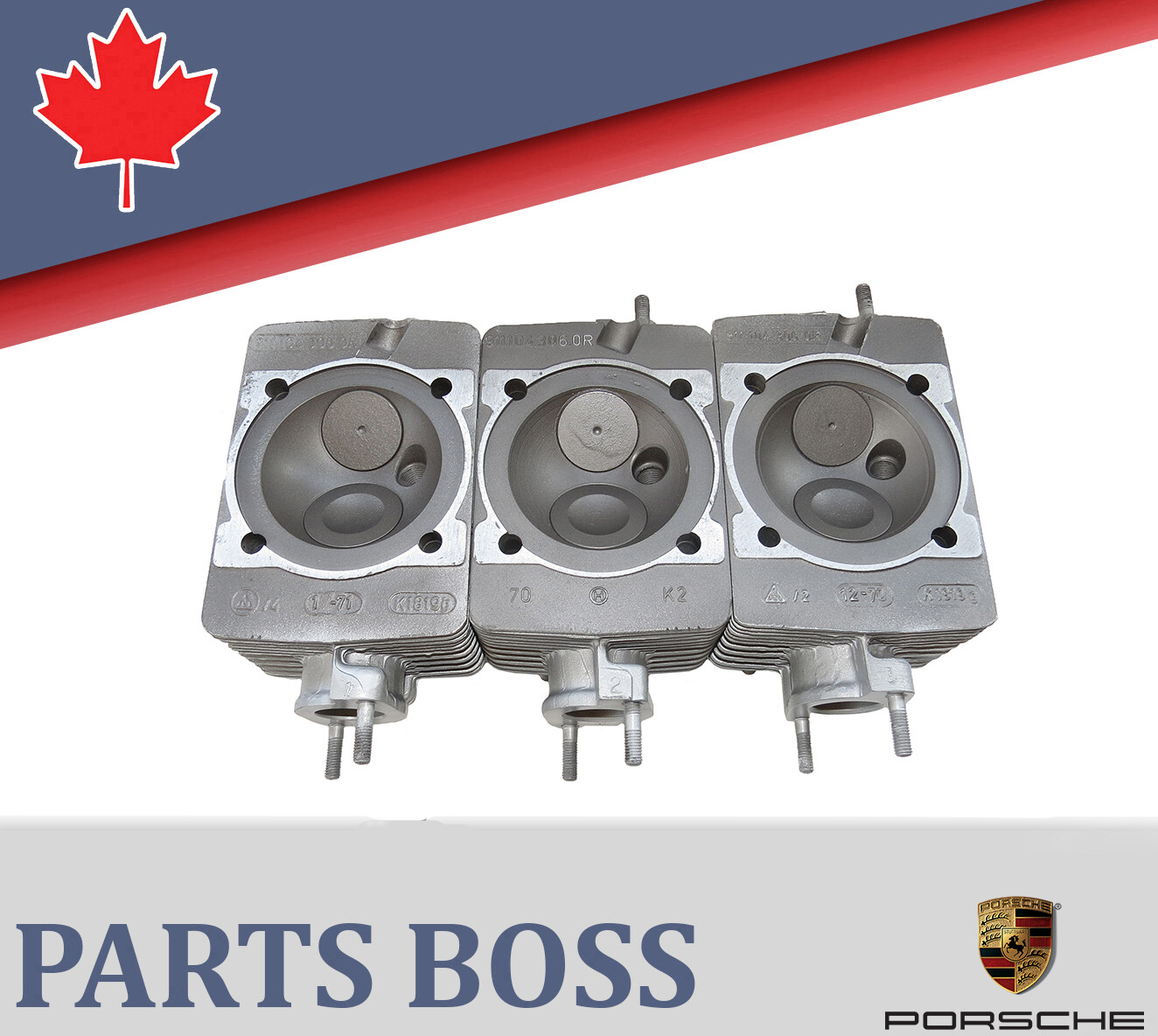 Porsche 911 1970 1971 1972 1973 OEM Cylinder Heads Set Of 3