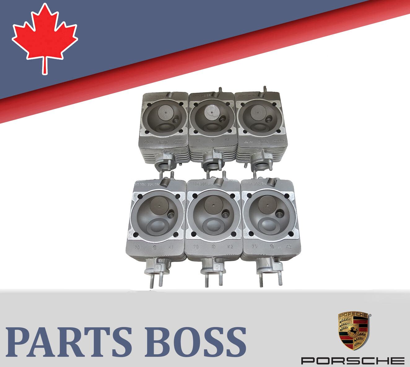 Porsche 911 1970 1971 1972 1973 OEM Cylinder Heads Set of 6 9111043060R