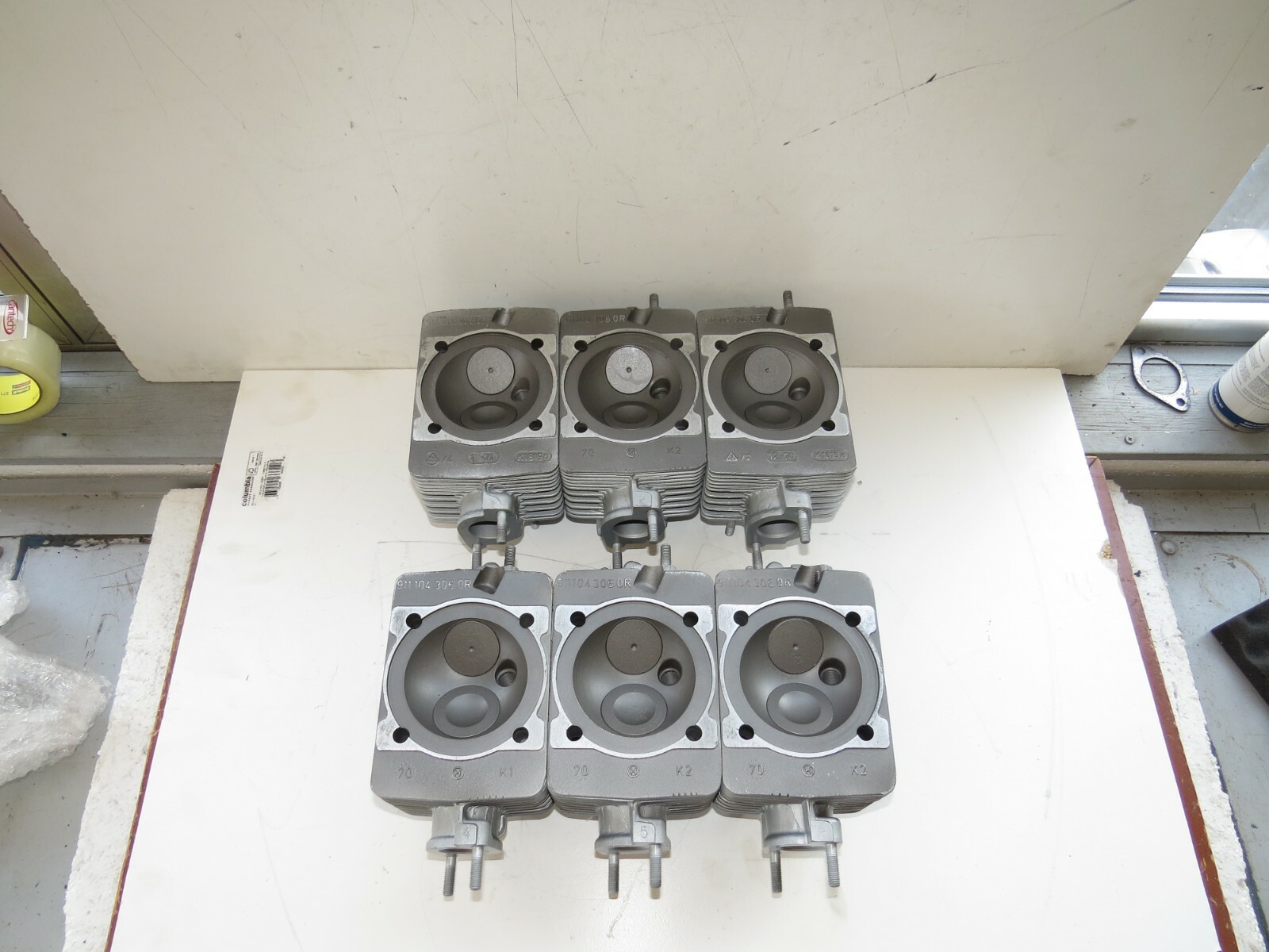Porsche 911 1970 1971 1972 1973 OEM Cylinder Heads Set of 6 9111043060R - Image 2