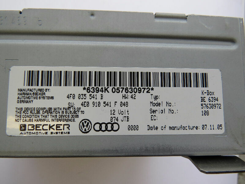 Audi A6 Quattro A4 Quattro S6 S4 2005-2012 OEM Radio Control Unit – Image 4
