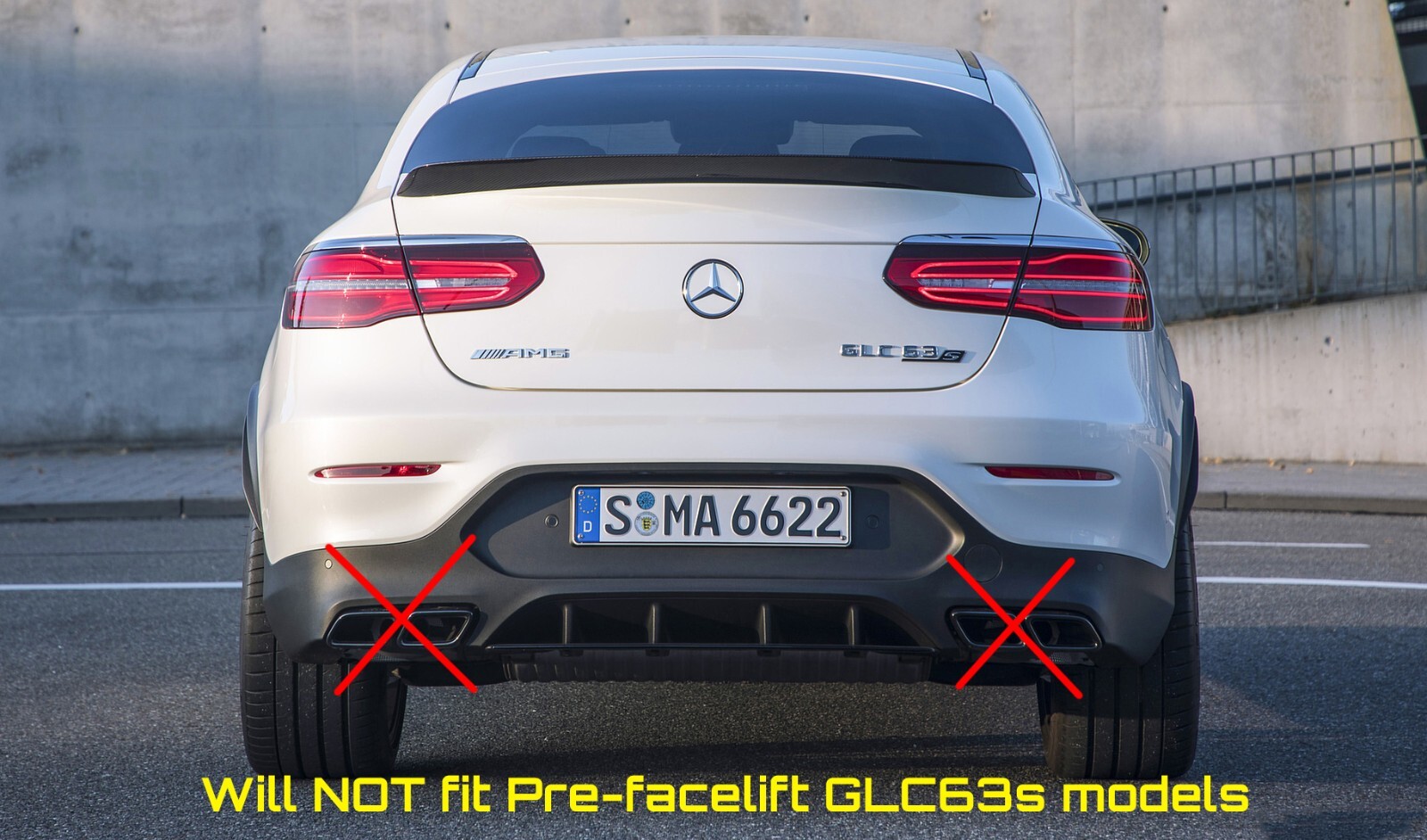 Mercedes C63 C63s GLC63 GLC63s AMG Right Exhaust tip OEM 2016 2017 2018 Black - Image 5