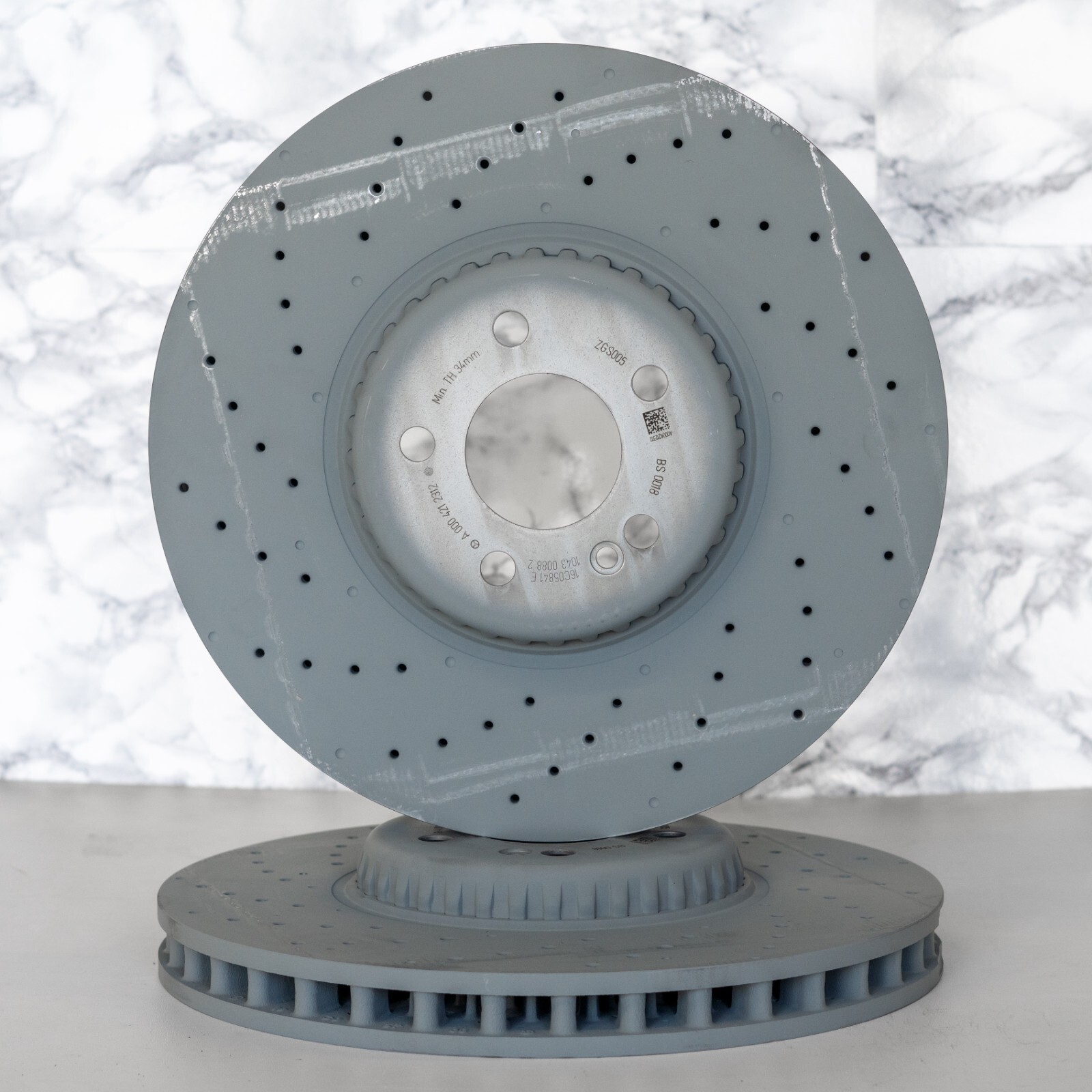 Mercedes Front Brake Disc and Pad set C43 GLC43 CLS450 E43 E53 AMG 2016-2023 OEM – Image 2