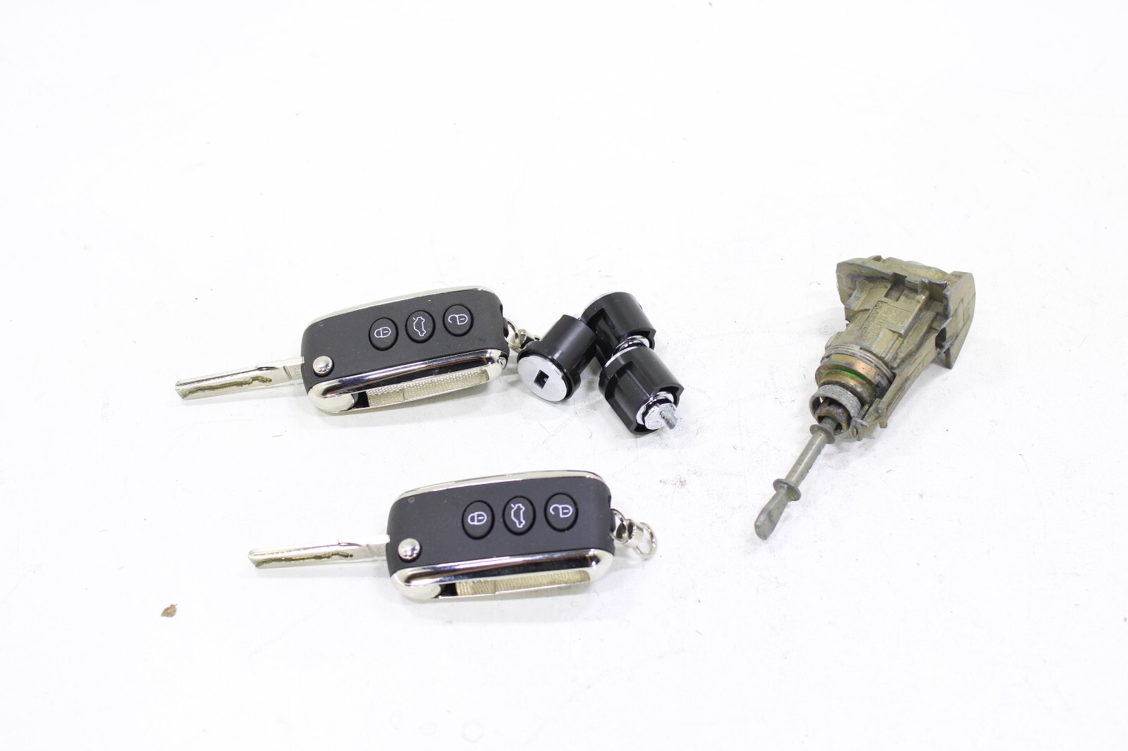 Bentley 2002-2016 OEM 2x New Bentley Cut Keys w/Glovebox & Door Lock Cylinder